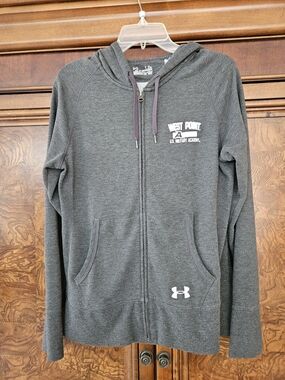 West Point US Military Academy Gray Under Armour Zip Hoodie